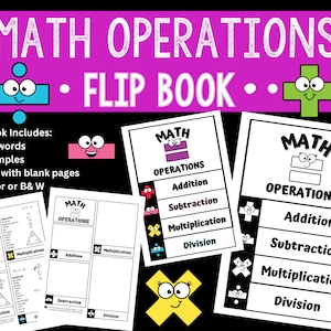Math Operations Flipbook: Elementary & 5th Grade (Digital Download)