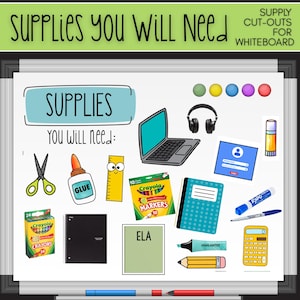 Supplies You Will Need | Cut-outs for classroom whiteboard | Classroom Management | Transitions |