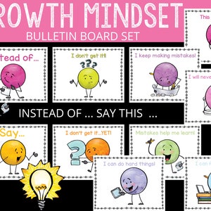 Growth Mindset Bulletin Board: Classroom Decor (Printable)