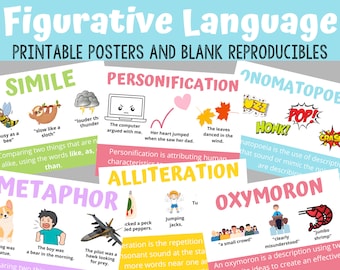 Figurative Language Bundle | ELA | Figures of Speech | Literature | Language Arts | Simile Metaphor Alliteration | Back to School |