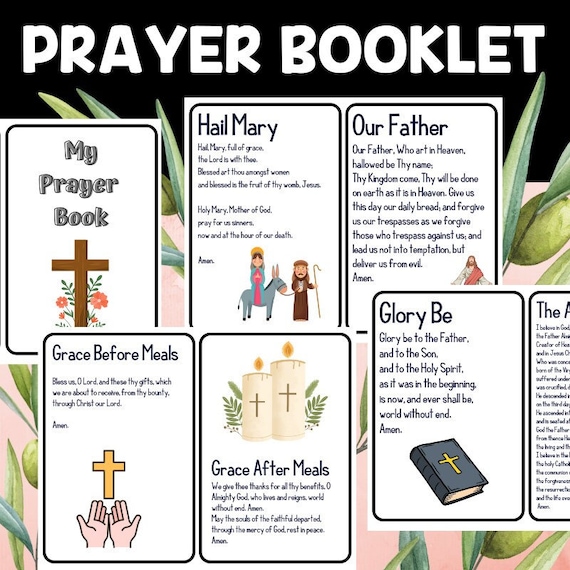 Prayer Booklet | Printable | 19 prayers included | Sunday School | Religious Education | Communion | Confirmation | Catholic School | Prayer