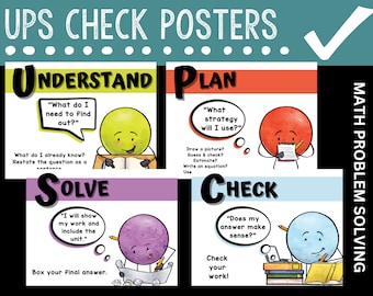 Math Problem-Solving Strategy Posters: Understand, Plan, Solve, Check (Digital Download)