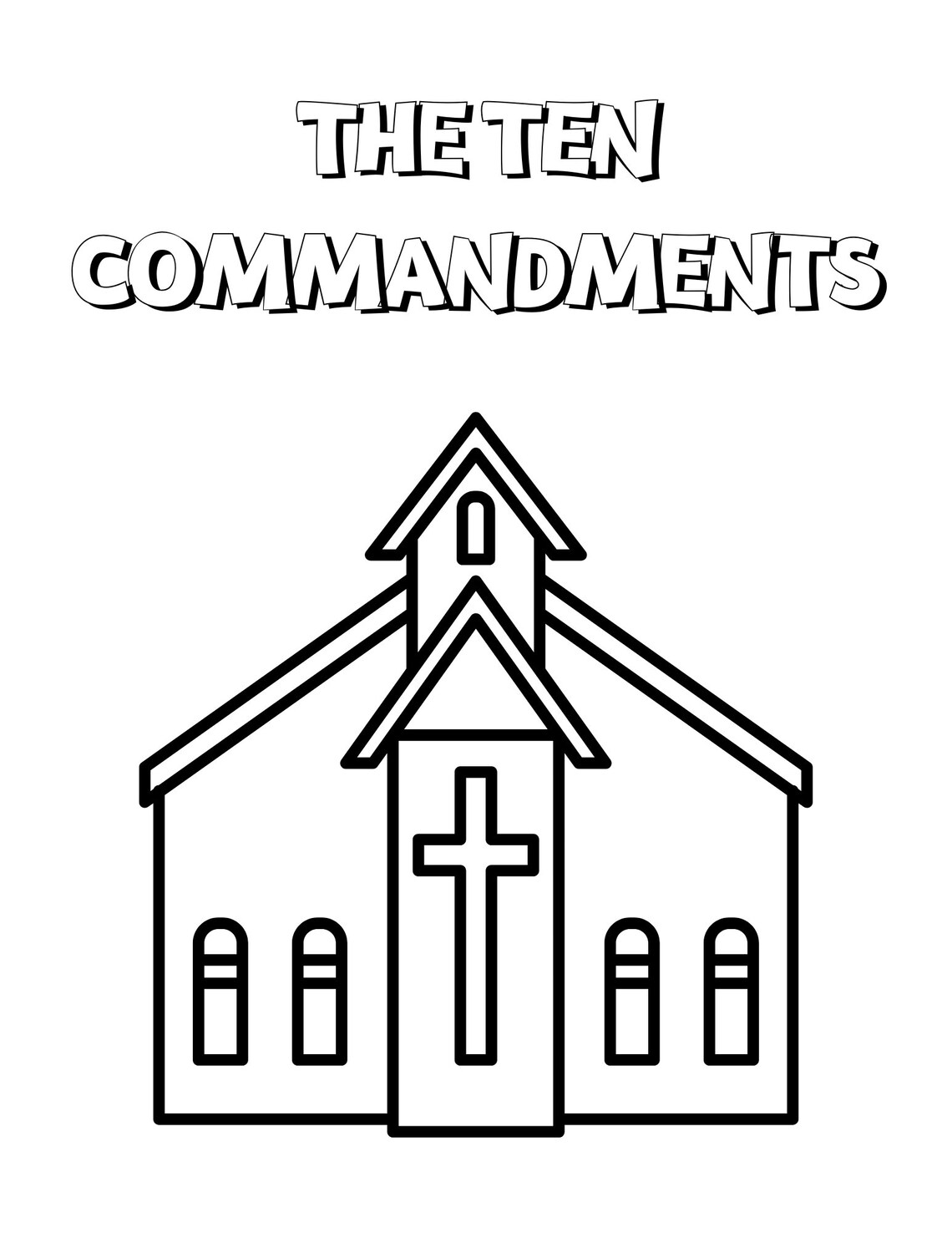 Ten Commandments Coloring Book Posters Printables Kid-friendly Words