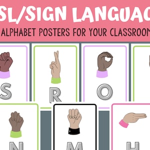 ASL Sign Language Alphabet Posters | Hearing-Impaired | Special Education | Printables |