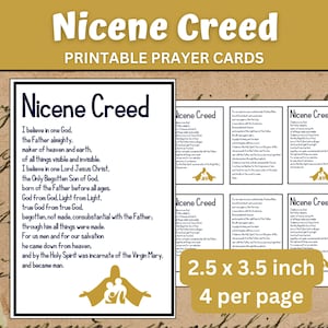 Schöne Creed Gebetskarten | Printable 2,5 x 3,5 Zoll | Bibelarbeit | Religionspädagogik | katholische | Druckbare Gebete | Geldbörse Gebet |