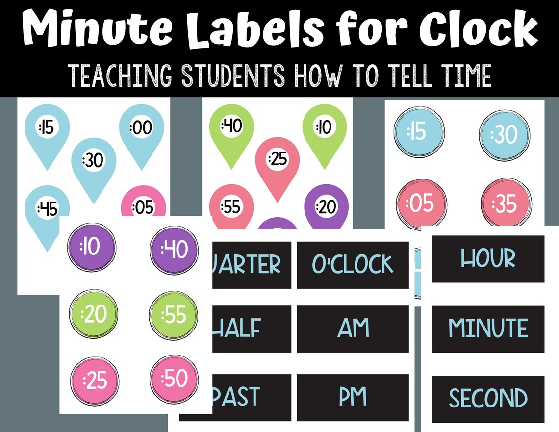 Clock Minute Printables Clock Numbers to Display Minutes Learning How ...