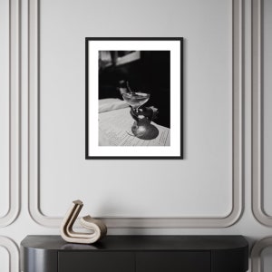 Original Black and White Martini Print, Digital Download, Martini / Cocktail Wall Art, B&W photography, Martini Print image 2