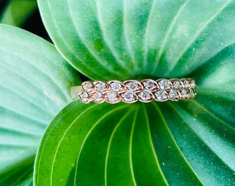 Vintage 10k Rose Gold Diamond Band