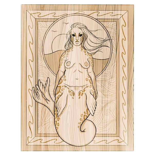 Selkie ‘Wood Cut’ Art Print