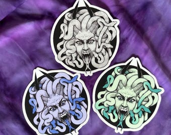 Sticker Gorgon - sticker vrouwelijke Rage Monster