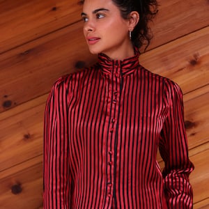 Vintage 80&#39;s Striped Lecomte Blouse