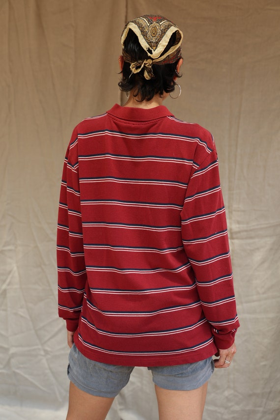 Vintage Y2K Puritan Red, Navy, White Pullover Str… - image 9