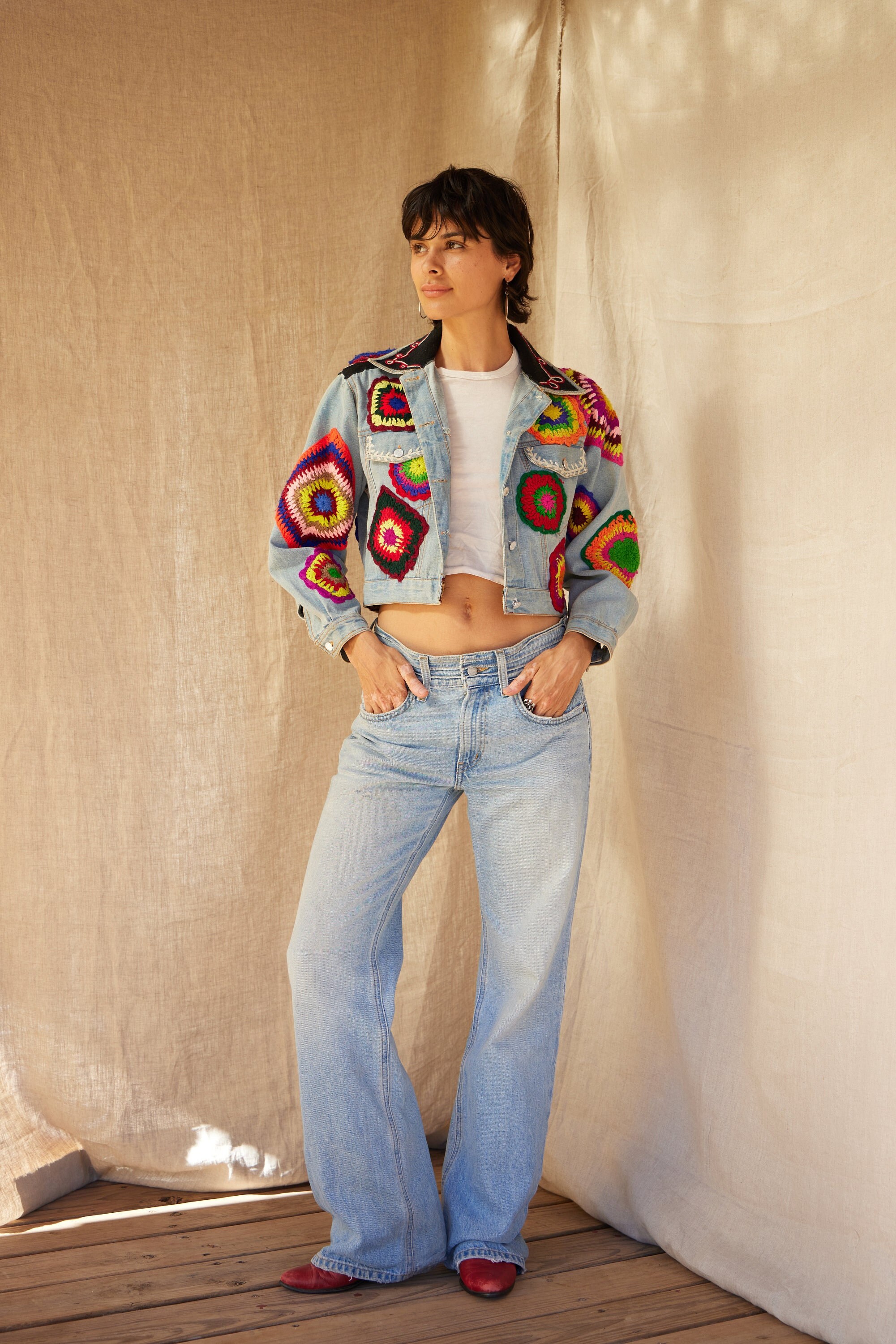 最大の割引 80's Vintage Joujou Cropped Rainbow Favorite America's ジャケット・アウター