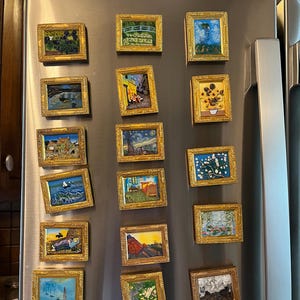 Imanes para refrigerador de cocina con pinturas de fama mundial en 3D