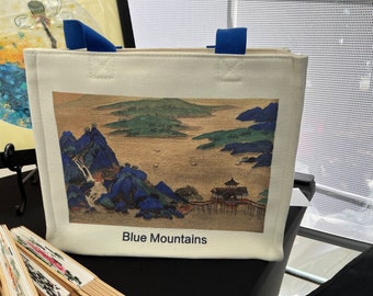 Chinese Painting Tote Bag: 100% Cotton Art Bag with Pockets