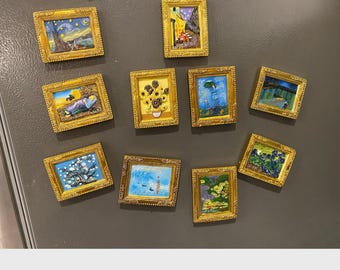 World famous paining kitchen refrigerator magnets painting 3D