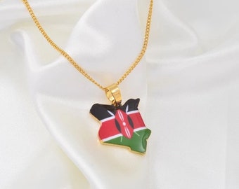 Map of Kenya necklace