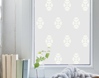 Frosted block floral privacy window film