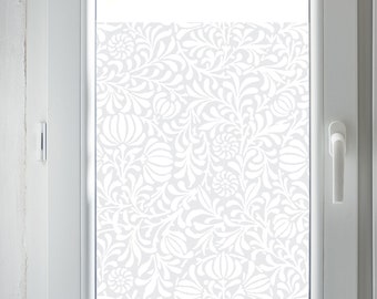 Sweet Leaf and Flower Frosted Privacy Film - PVC Free