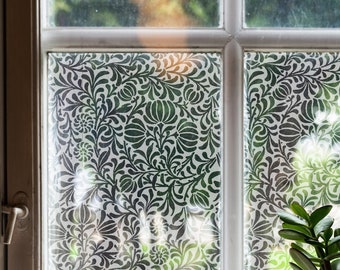Sweet Leaf and Flower Window Film, Nature Film, Floral Window film, Window Cling