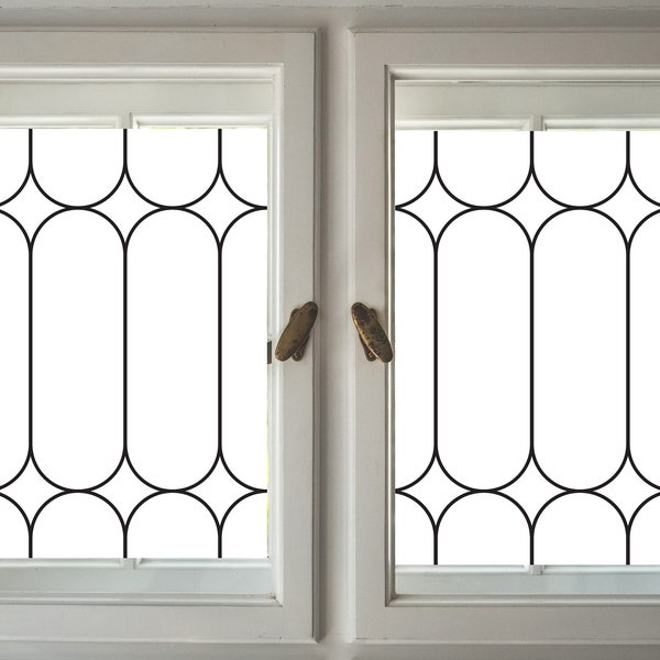 Leaded Glass Style Frosted Glass Decorative Privacy Window Film with Diamond Pattern