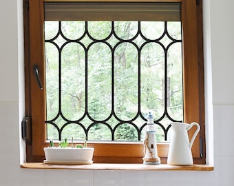 PVC-free Leaded Clear Glass Decorative Window Film Diamond Pattern