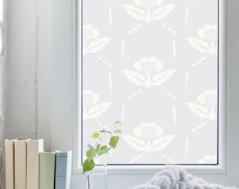 Frosted modern Japanese floral privacy film