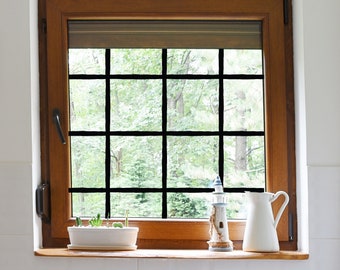 PVC-free Leaded Clear Glass Decorative Window Film Square Pattern