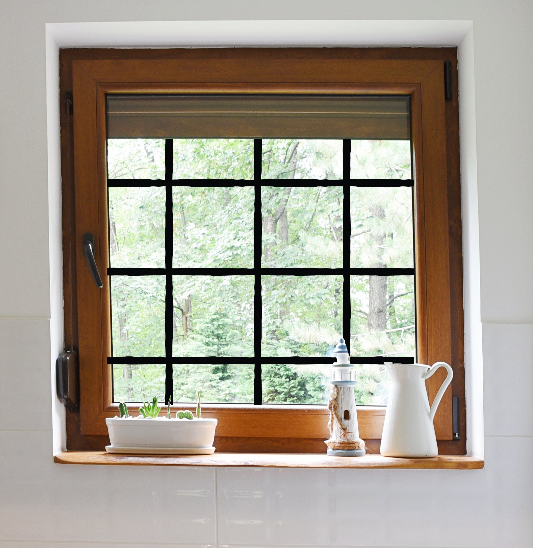 Pvc-free Leaded Clear Glass Decorative Window Film Square Pattern - Etsy