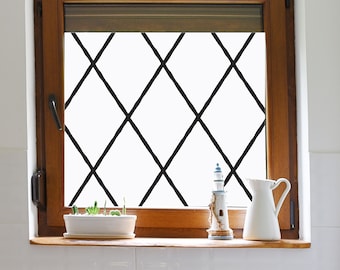 Wrought Iron Style Frosted Glass Decorative Privacy Window Film
