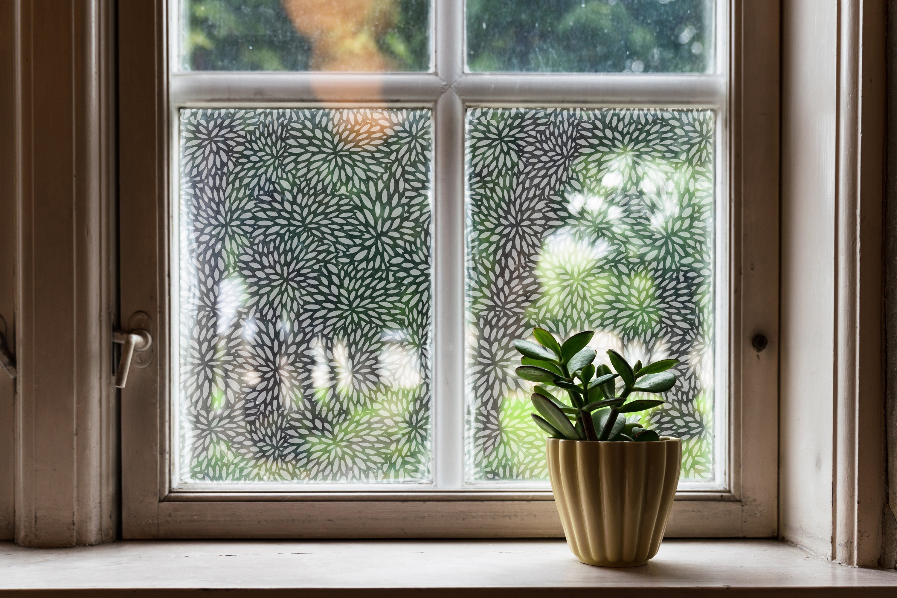 Abstract dahlia privacy window film