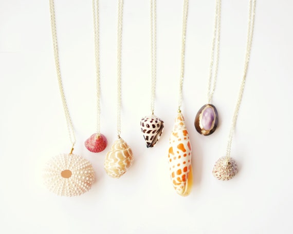 Hawaiian Gold Seashell Necklace Rare Seashell Pendants Boho