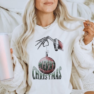 Sweat-shirt de Noël squelette | Joyeux pull de Noël | Ornement Noël Crewneck | Sublimation