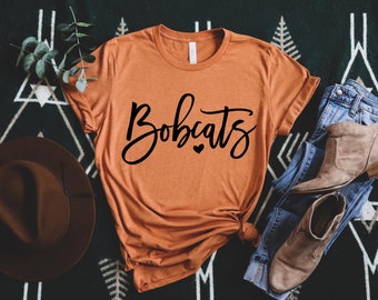 Bobcats <3 Spirit Tee | School Mascot Shirt | Bobcat School Spirit Shirt