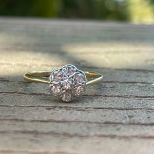 Antique diamond flower cluster ring