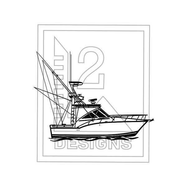 SportFish Boat SVG Digital File
