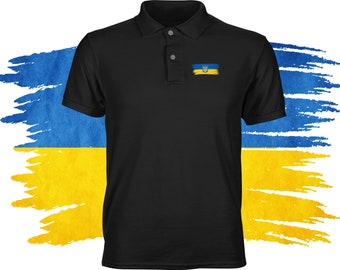 I Support Ukraine Flag and Gerb Polo t-shirt, Ukraine polo shirt, I stand with Ukraine polo, STOP WAR