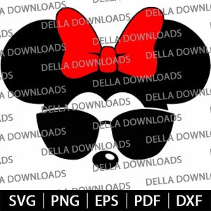 Minnie Mouse Sunglasses | svg, png, eps, pdf, dxf