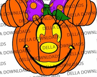 Minnie Mouse Pumpkin Head Halloween | svg, png, eps, pdf, dxf