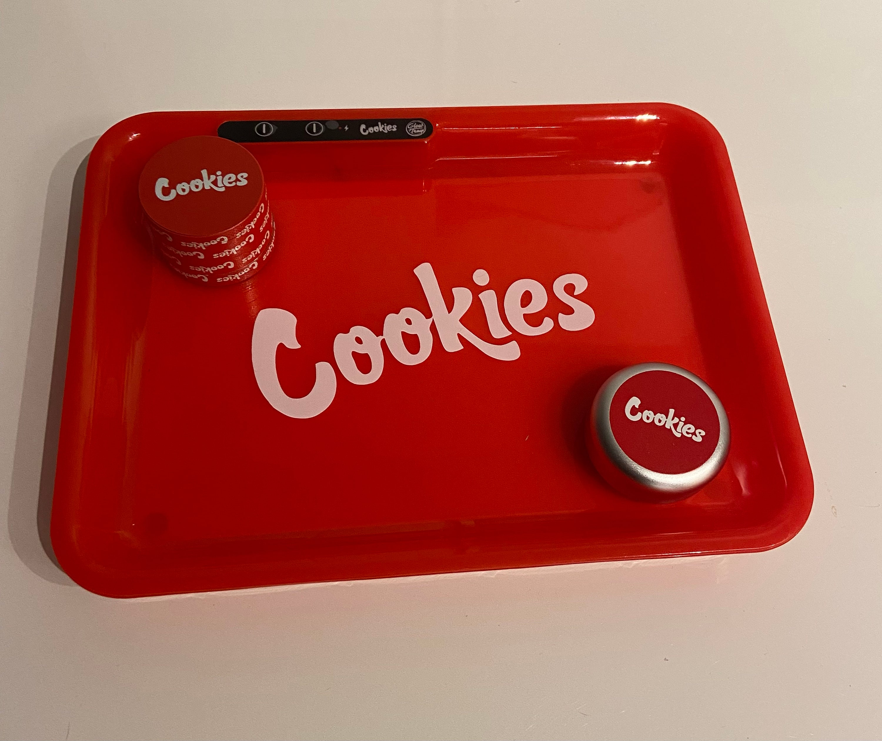 Cookies - Rolling Tray Glow Trays (Red) - TGR-NOW Smoke Vape