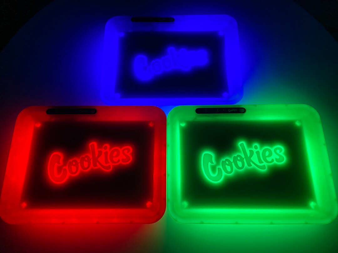 Cookies LED Glow Rolling Tray 8X11 With 7 Changeable Colours & Party