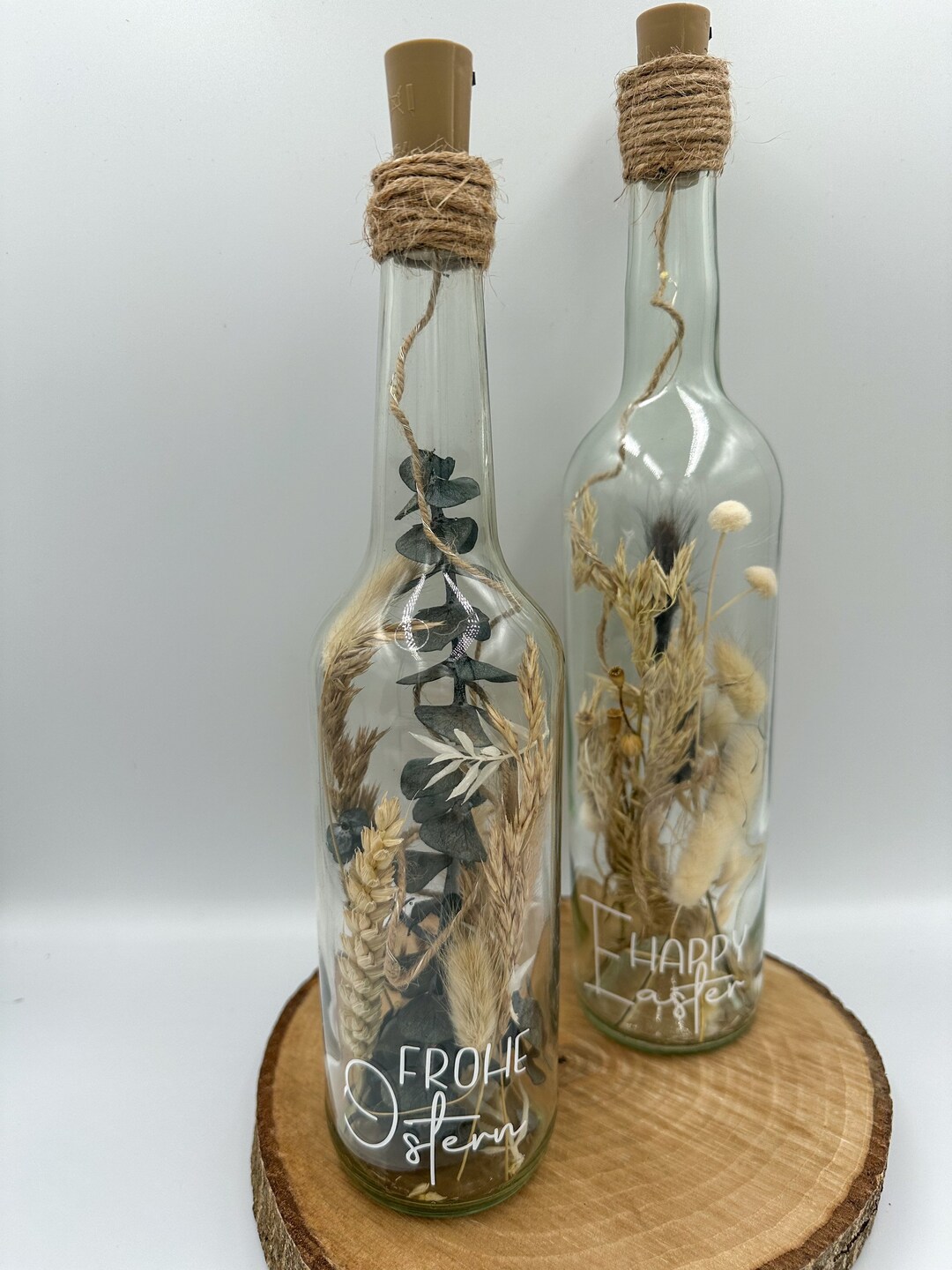 Flower Bottle Dried Flowers in a Jar Bottle Light Gift Etsy