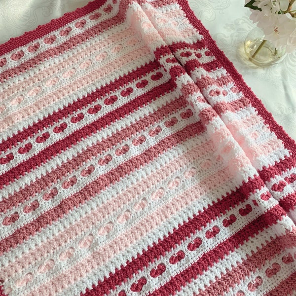 Braided Hearts Crochet Blanket Pattern. Modern Crochet Baby Blanket. PDF Blanket Pattern. Baby girl crochet. New baby crochet.