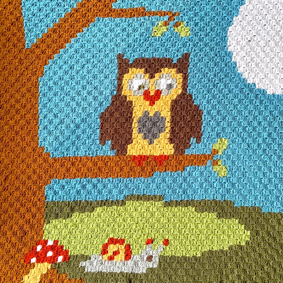 Crochet Baby Blanket Pattern - Night Owl C2c Blanket - Pdf Download ...