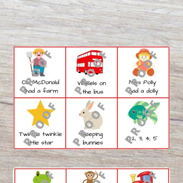 24 Printable Nursery Rhyme Cards - Baby, Toddler and Pre-School EYFS song props (Digital Download) communication and Language support