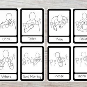BUNDLE OFFER! 40 Printable Makaton Communication and language sign cards - Baby, toddler, PreSchool - EYFS Instant Digital Download
