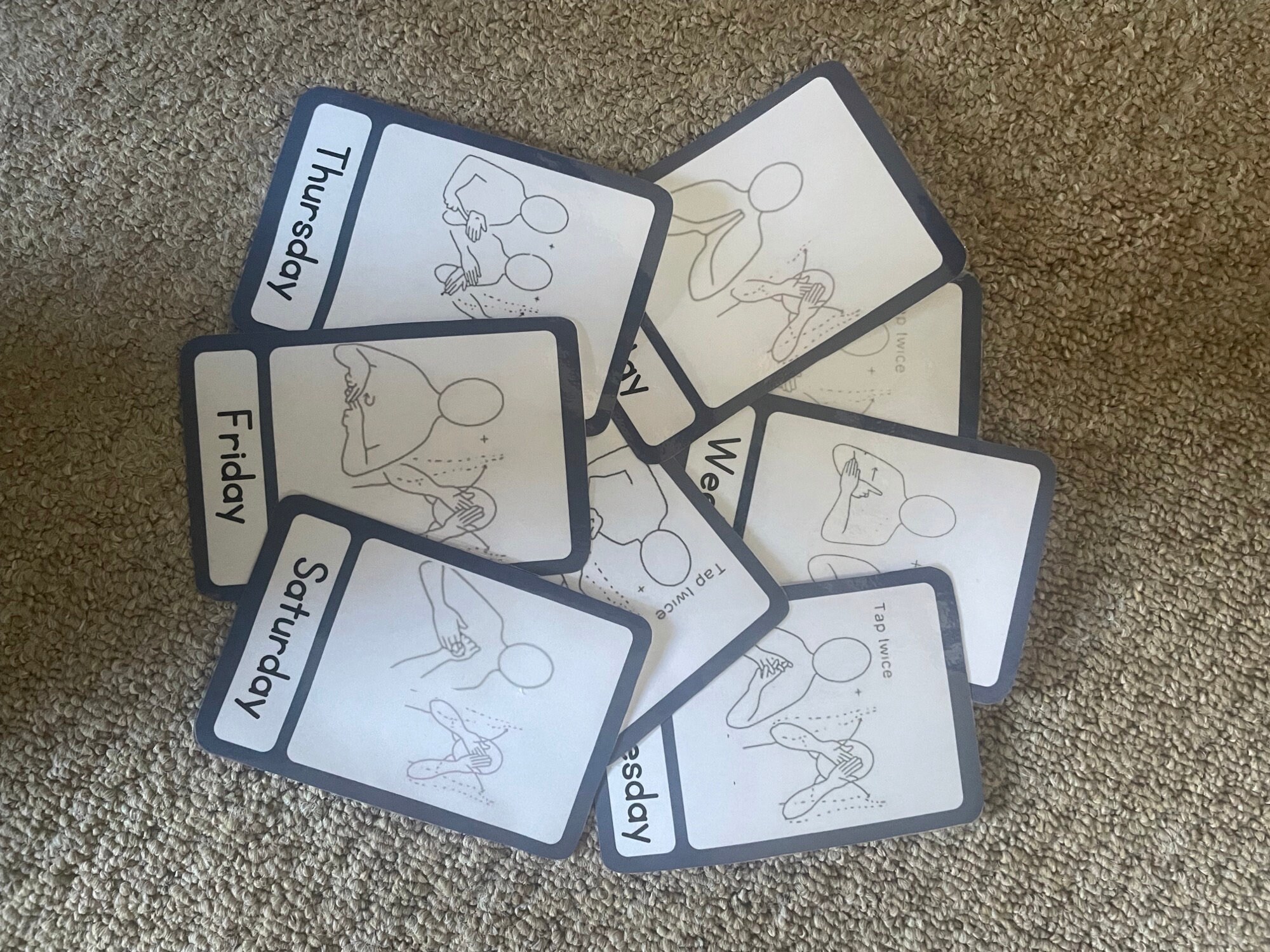 Printable Days of the Week Makaton Communication Flash Cards Babies