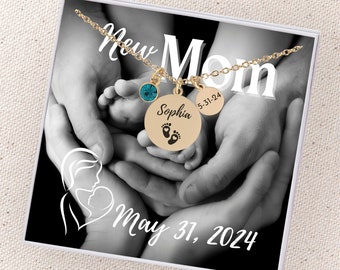 New Mom Gift New Mom Necklace First Mother's Day New Mommy Gift Personalized New Mom Jewelry New Mother Gift With Baby Name First Time Mom