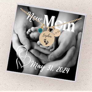 New Mom Gift New Mom Necklace First Mother&#39;s Day New Mommy Gift Personalized New Mom Jewelry New Mother Gift With Baby Name First Time Mom