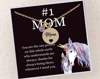 Mom Necklace Handmade Personalized Mom Gift from Daughter/Son Mothers Day Gift for Mom Mama Gigi Nana Jewelry Gift #1 Mom Gifts Best Mom